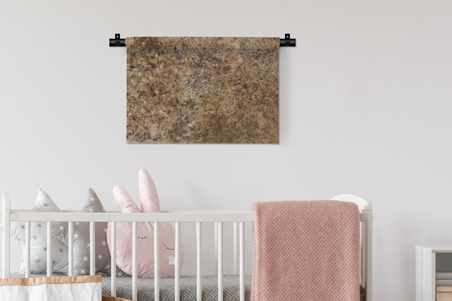 MuchoWow Wanddekoobjekt Granit - Design - Kinderzimmer Stein Struktur Wanddeko Wandbehang, Schlafzimmer, Wohnzimmer, - Kleid, Braun, - für