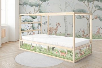 Unik Nordic Möbelfolie IKEA Kura Aufkleber Set - Waldtiere Landschaft 2-Sticker-Set Oben, (Set, 2St.}, Für die angebene Anzahl an Flächen zugeschnitten), selbstklebend, exakte Maße, wiederablösbar