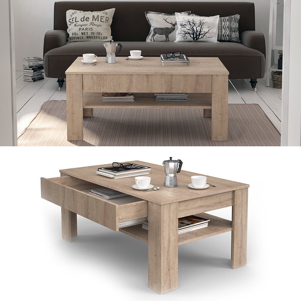 Vicco Couchtisch Milan, Sonoma, 92.2 x 65 cm, Drehbar günstig online kaufen