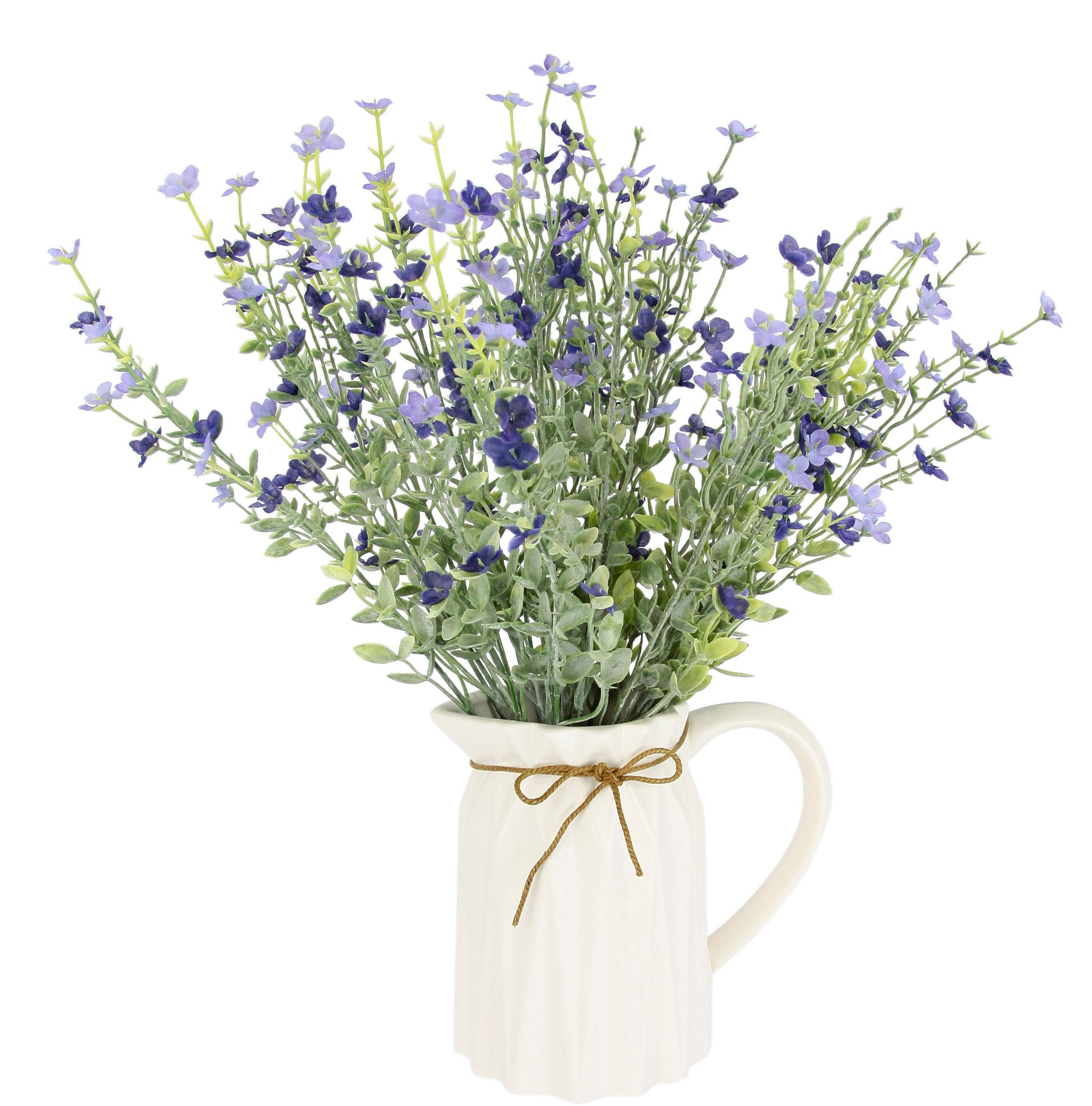 Kunstblume Blütenbusch, I.GE.A., Höhe 43 cm, Im Keramik-Krug mit Schleife günstig online kaufen