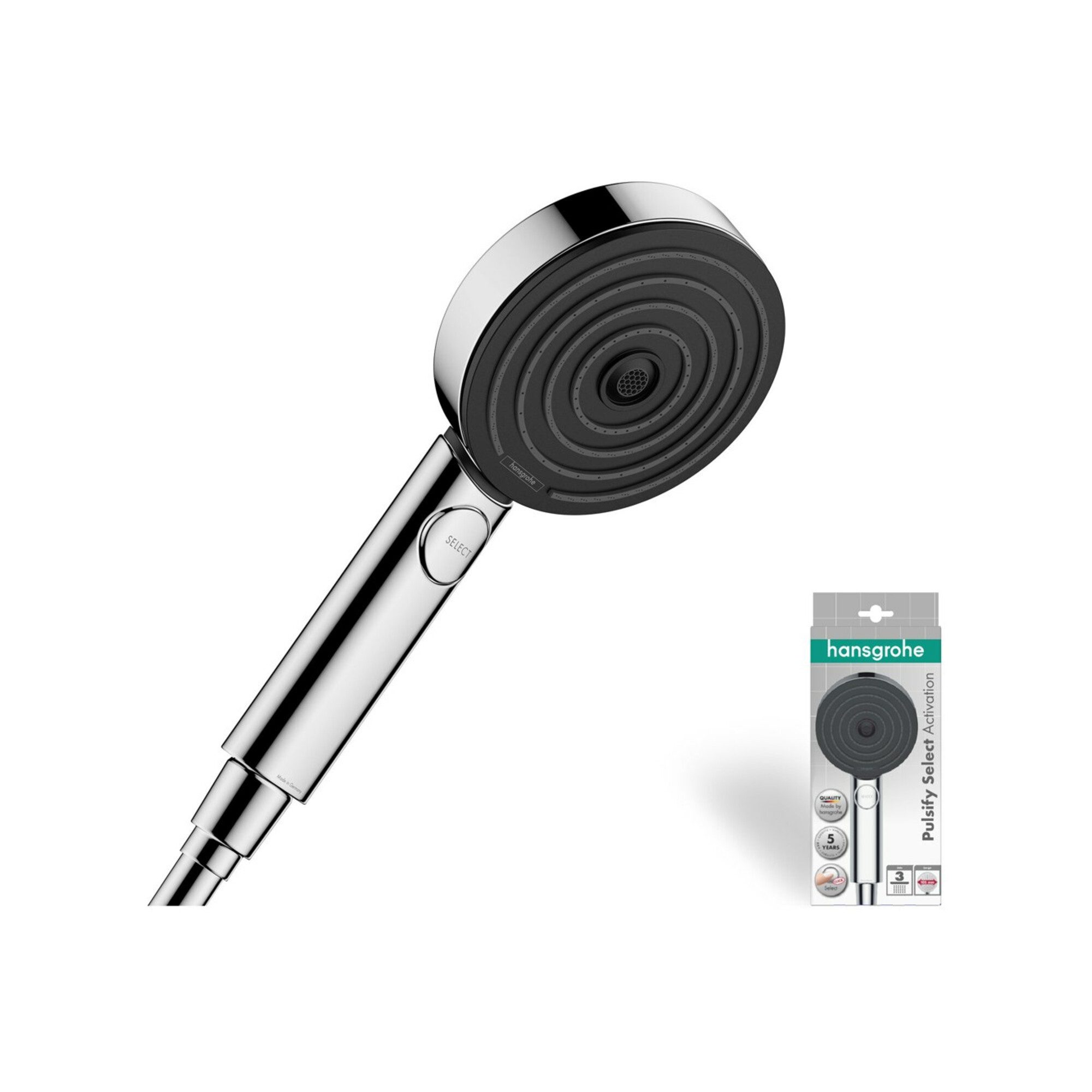 hansgrohe Badarmatur hansgrohe Handbrause Pulsify Select S 105 Relaxation, 3jet, chrom