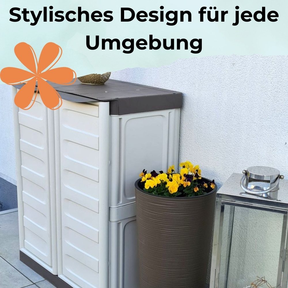 GarPet Garten-Geräteschrank Gartenschrank Kunststoff Geräteschrank Wetterfest Wasserdicht