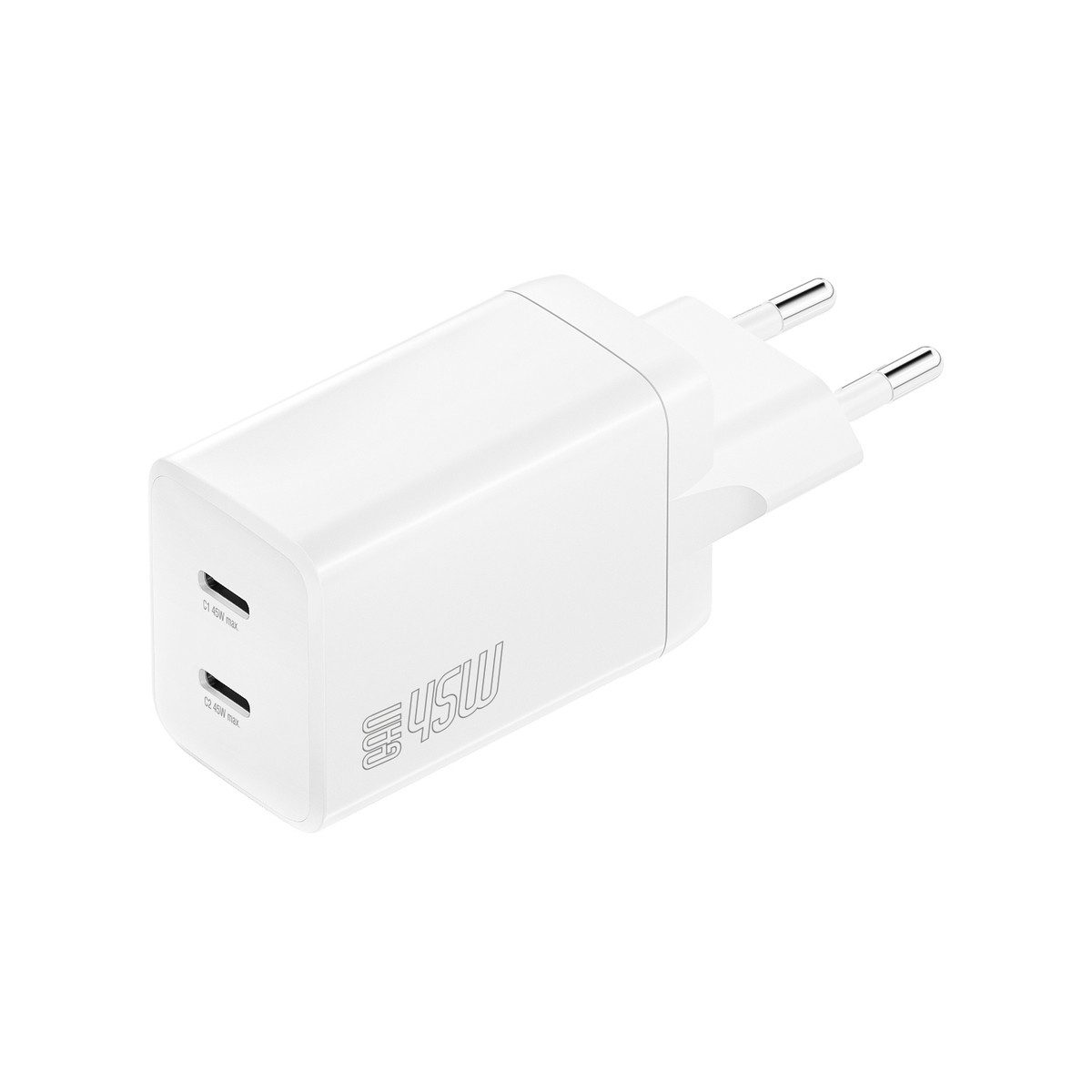 4smarts 4smarts Ladegerät PDPlug Dual 45W GaN 2xC, weiß Universal-Ladegerät (Fast Charge)