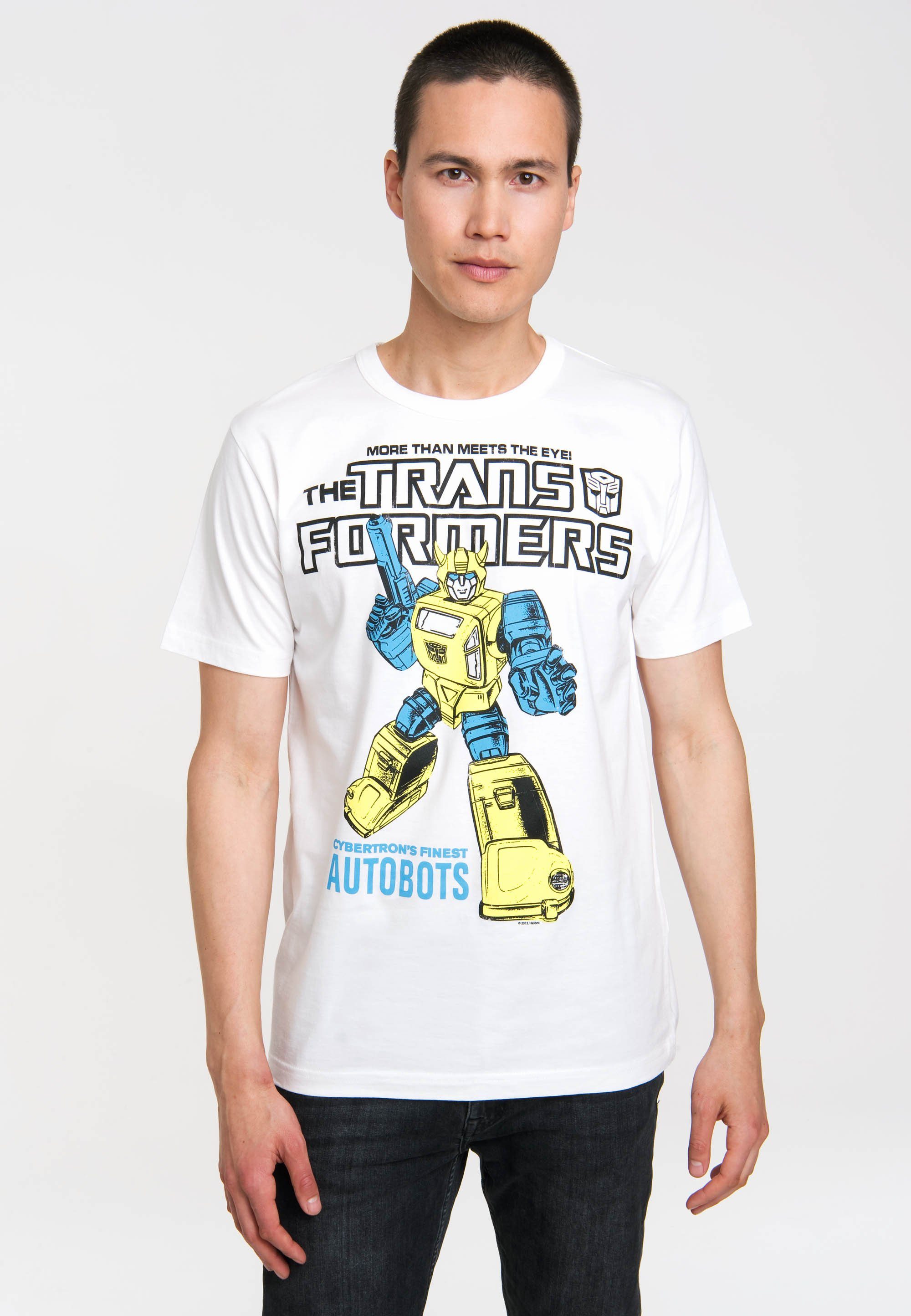 coolem T-Shirt Bumblebee Transformers - LOGOSHIRT Frontprint mit