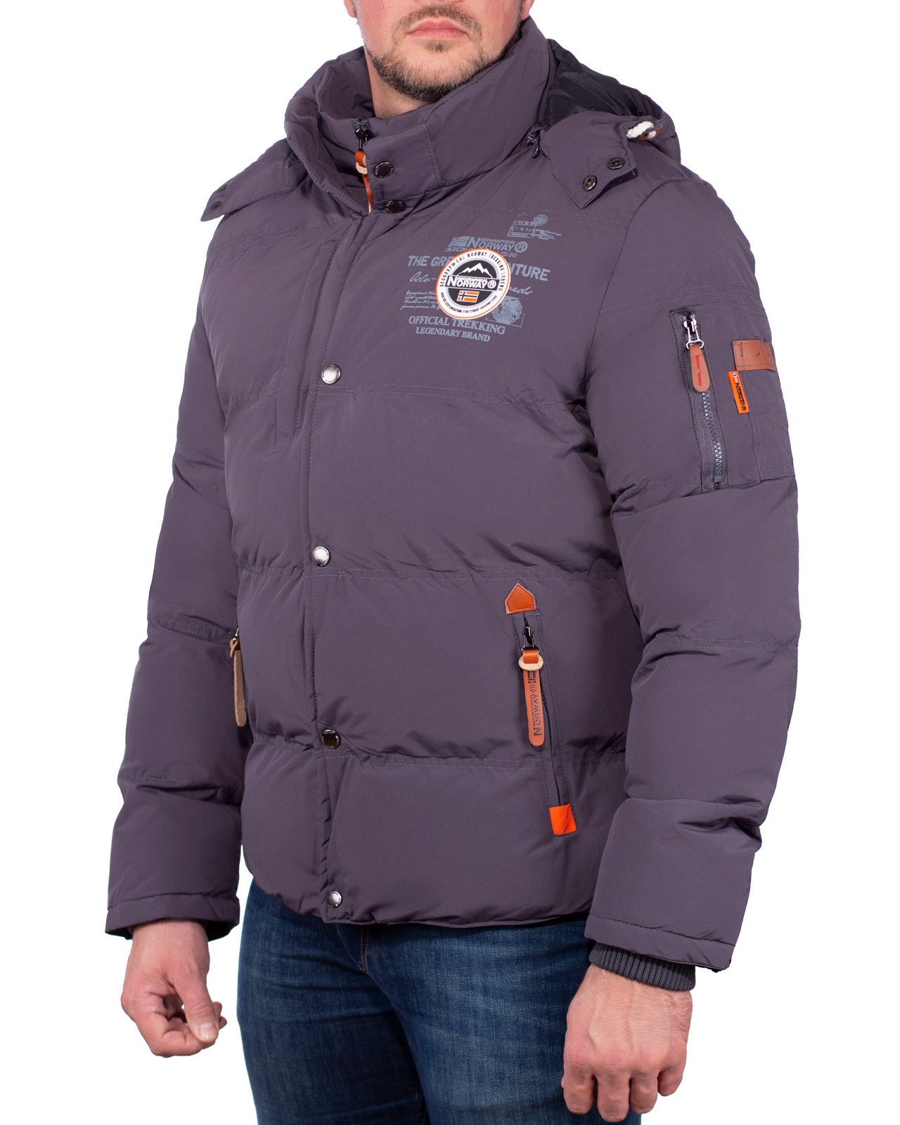 Geographical Norway Winterjacke Herren Regular Fit Steppjacke baverveine Wind-, wasser- und kälteabweisend mit schnell trocknendem Material