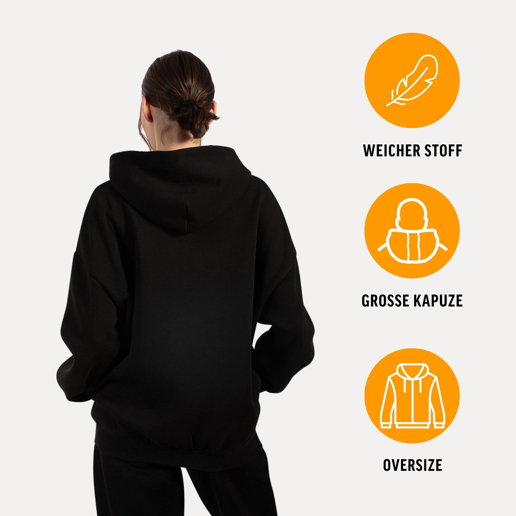 Smilodox Hoodie Lyanna, Oversize Zip Kapuzenpullover mit Reißverschluss, Fl günstig online kaufen