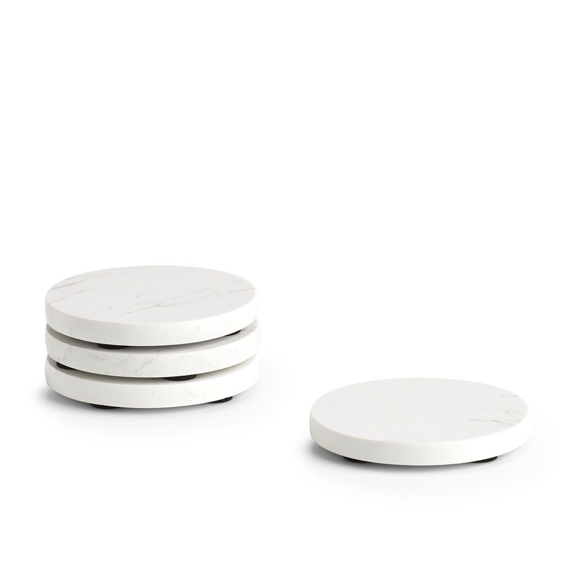 Zeller Present Glasuntersetzer Untersetzer für Gläser Marmor, Ø 9,5 cm, 4er-Set