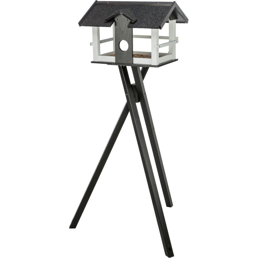 TRIXIE Vogelhaus Futterhaus - schwarz/weiß - 48 × 33 × 37 cm/1,33 m