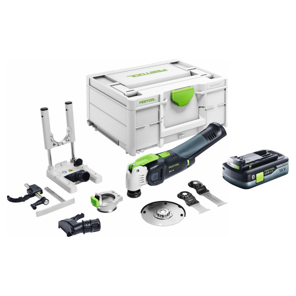 FESTOOL Akku-Multifunktionswerkzeug VECTURO OSC 18 E-Basic Set Akku Oszillierer 18 V Starlock Max Brushle