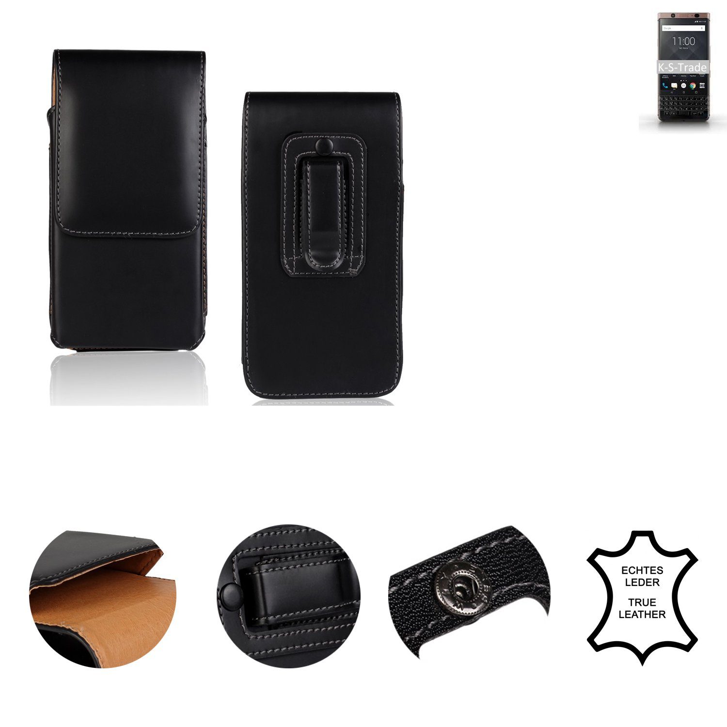 K-S-Trade Handyhülle für Blackberry KEYone Bronze Edition, Holster Gürtel  Tasche Handy-Hülle Schutz-Hülle Handy Hülle