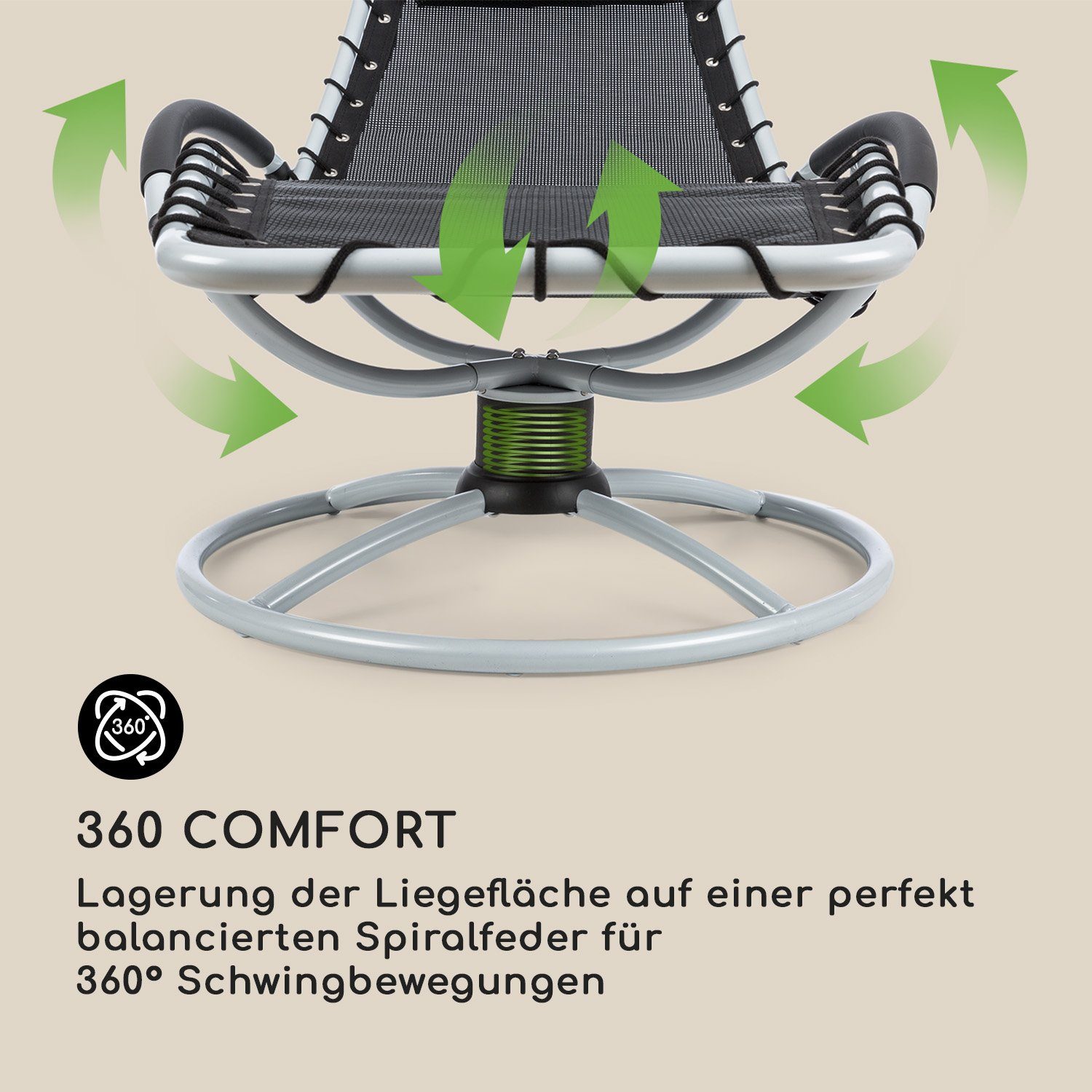blumfeldt Gartenliege The Chiller, Schwingeffekt, ergonomisch geformte Gartenliege