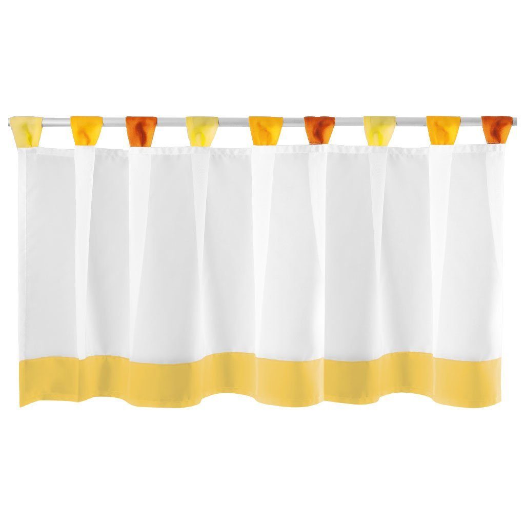 Vorhang, Arsvita, Schlaufen, mit transparent, Gelb Bistrogardine 150cm Voile, x Transparente (BxL), Farben in vielen 45cm Schlaufen, Küchengardine