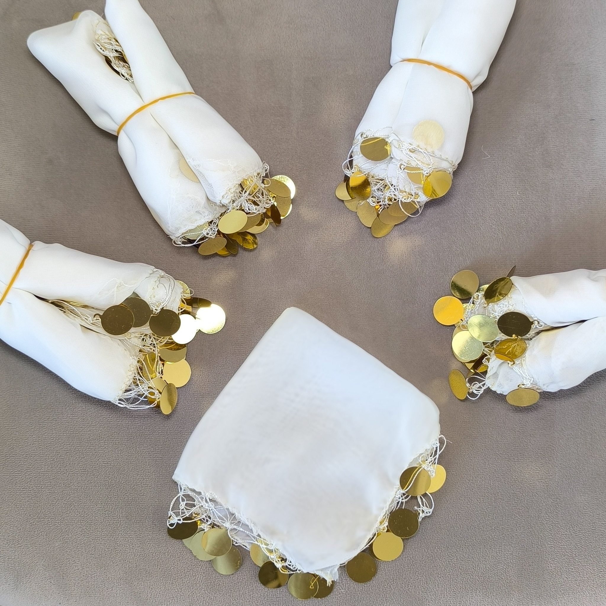 Erya Lounge Modetuch 10x Luxus Halay Mendili Set Tanztücher Dügün Hochzeit Verlobung Kina, (10-St), 20 x 20 cm