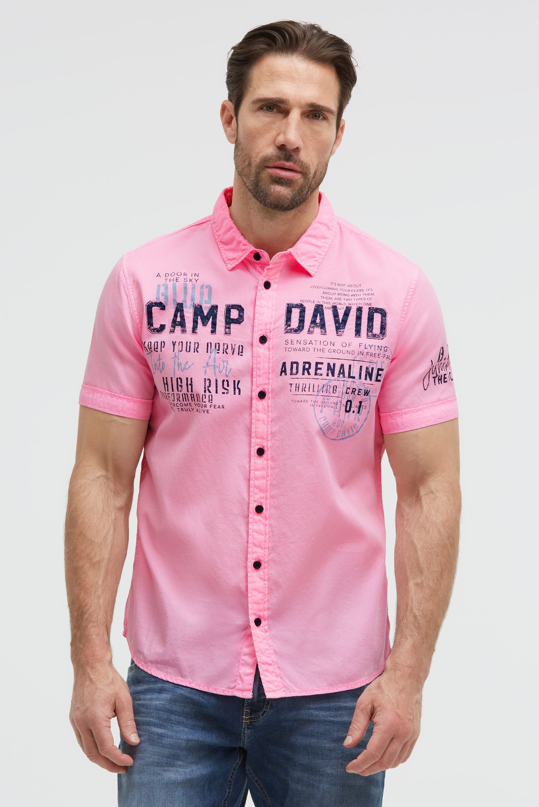 CAMP DAVID Kurzarmhemd mit Kentkragen