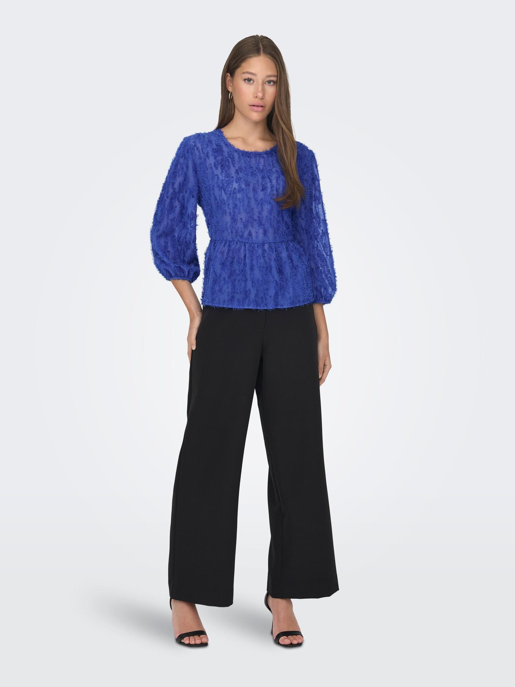 JACQUELINE de YONG Blusenshirt Elegante 3/4 ASrm Mesh Blumen JDYKING JDYKING 3/4 TOP WVN