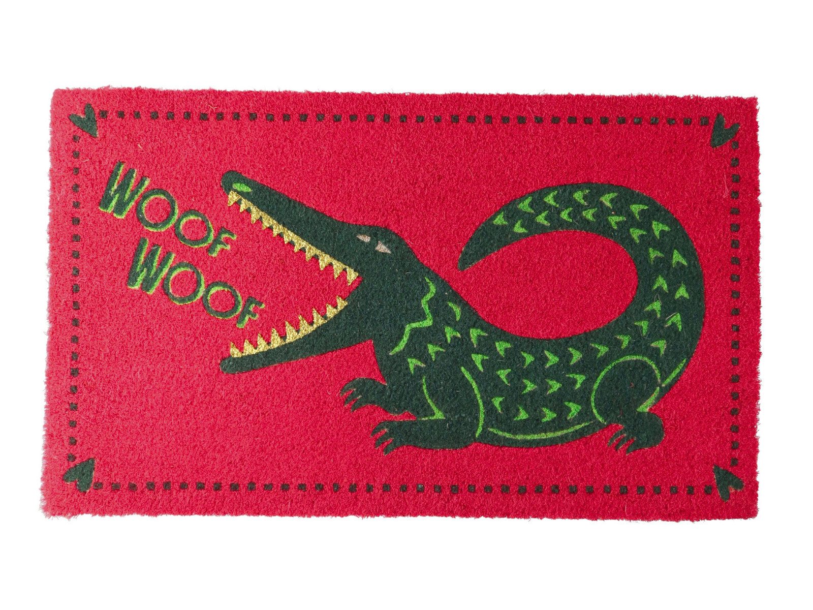Giftcompany Fußmatte Fußmatte Woof Woof Krokodil neon pink 45x75cm, Fußmatten