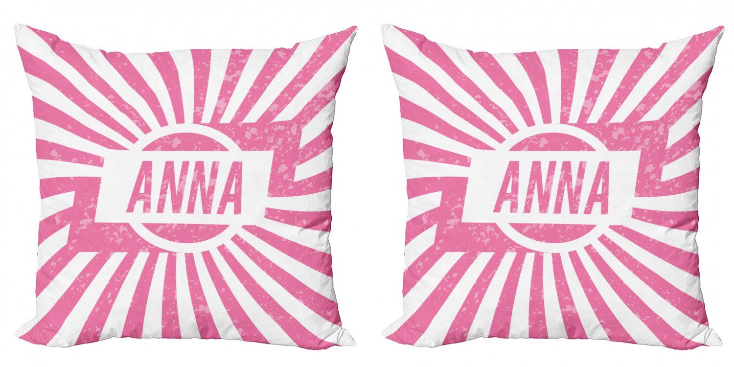 Stück), Modern Anna (2 Kissenbezüge Digitaldruck, Retro Art-Mädchen-Name Abakuhaus Doppelseitiger Accent