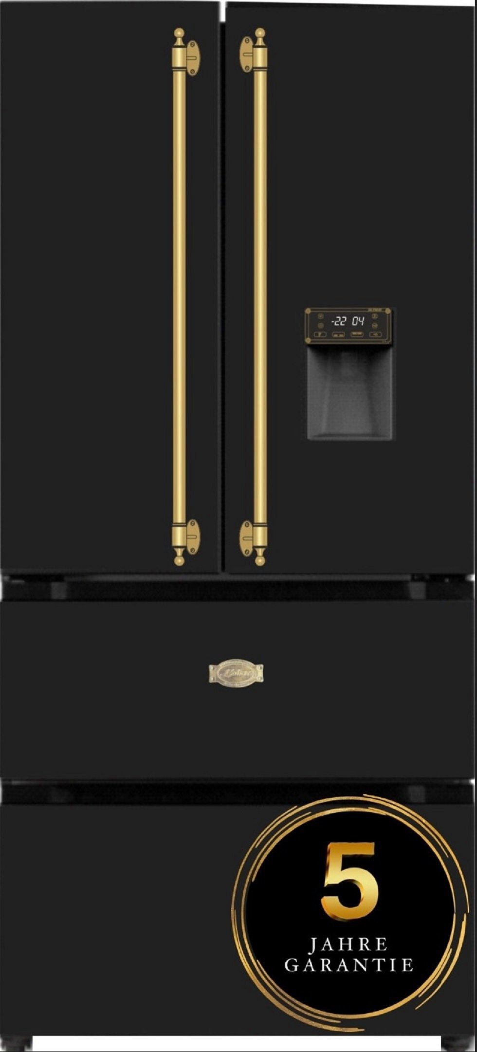 Kaiser Küchengeräte Kühlschrank KS 80425 Em N, 183 cm hoch, 83.6 cm breit, Retro Kühlschrank, Side-by-Side Kühl Gefrier Kombi, No Frost 506 L