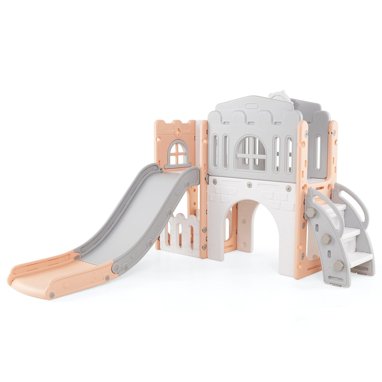 COSTWAY Rutsche, 9 in 1 Kinderrutsche mit Klettergerüst und Tunnel