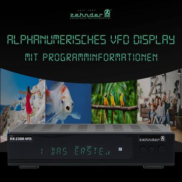 Zehnder HX-2300-Alphanumerisches Display - 12V SAT-Receiver (AAC-LC, PVR, HDMI, SCART, USB, Coaxial, Einkabel tauglich)