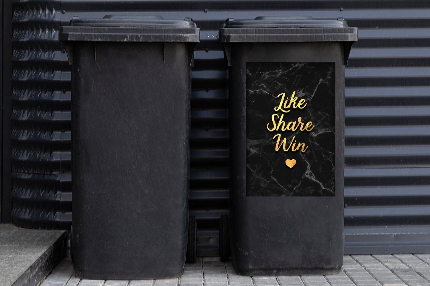 Gewinnen St), - Aktion - Mülltonne, MuchoWow Gold (1 Murmel Container, - Wandsticker Mülleimer-aufkleber, Abfalbehälter Sticker,