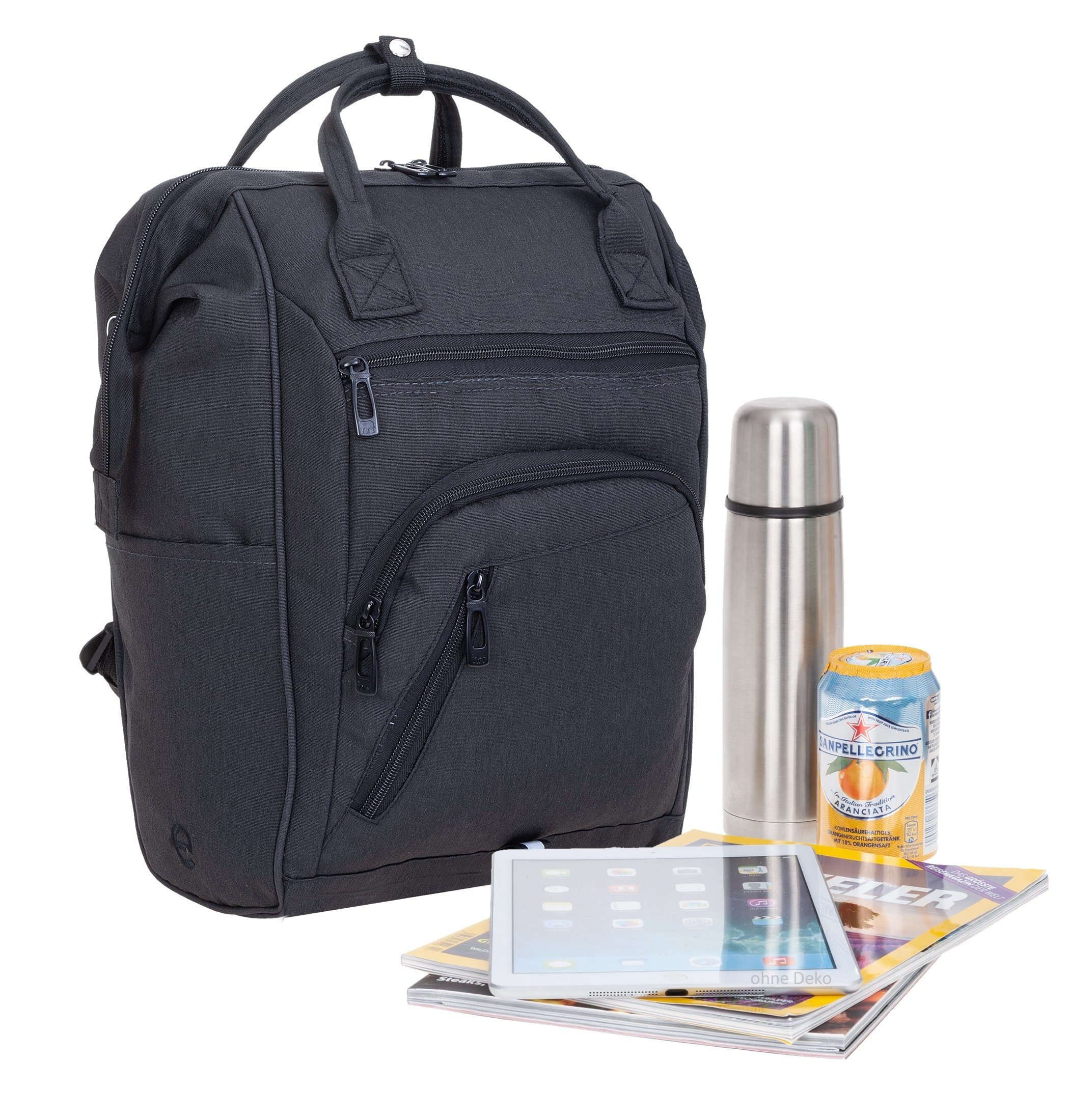 ELEPHANT Cityrucksack Finn 12830 Damenrucksack Rucksack, A4 Damen Handtasche Daypack Klappöffnung + Schlüsselbörse