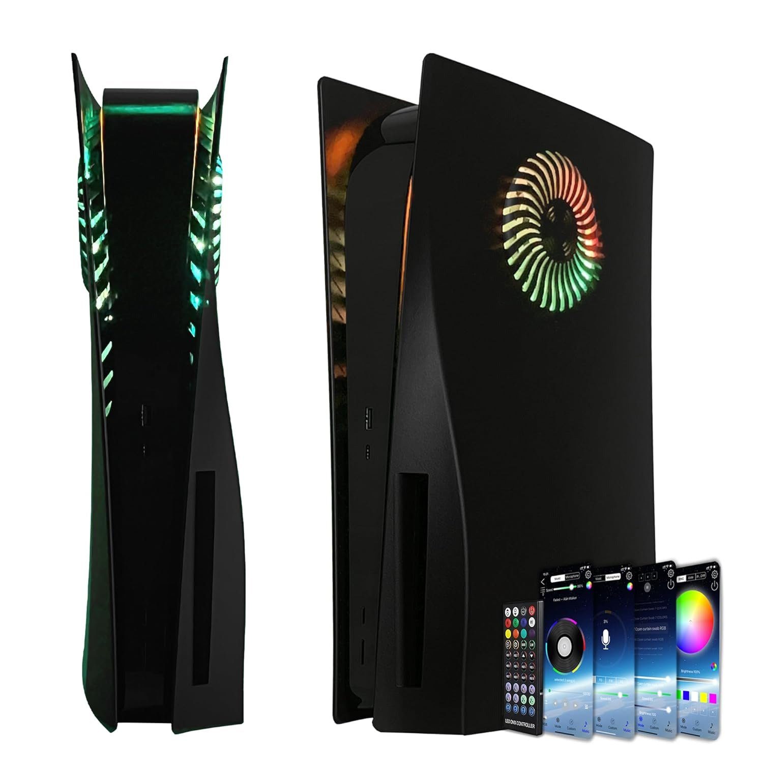 zggzerg PS5 Faceplate mit LED-Lichtring mit Kühlung Öffnungen PlayStation 5 PlayStation 5-Controller