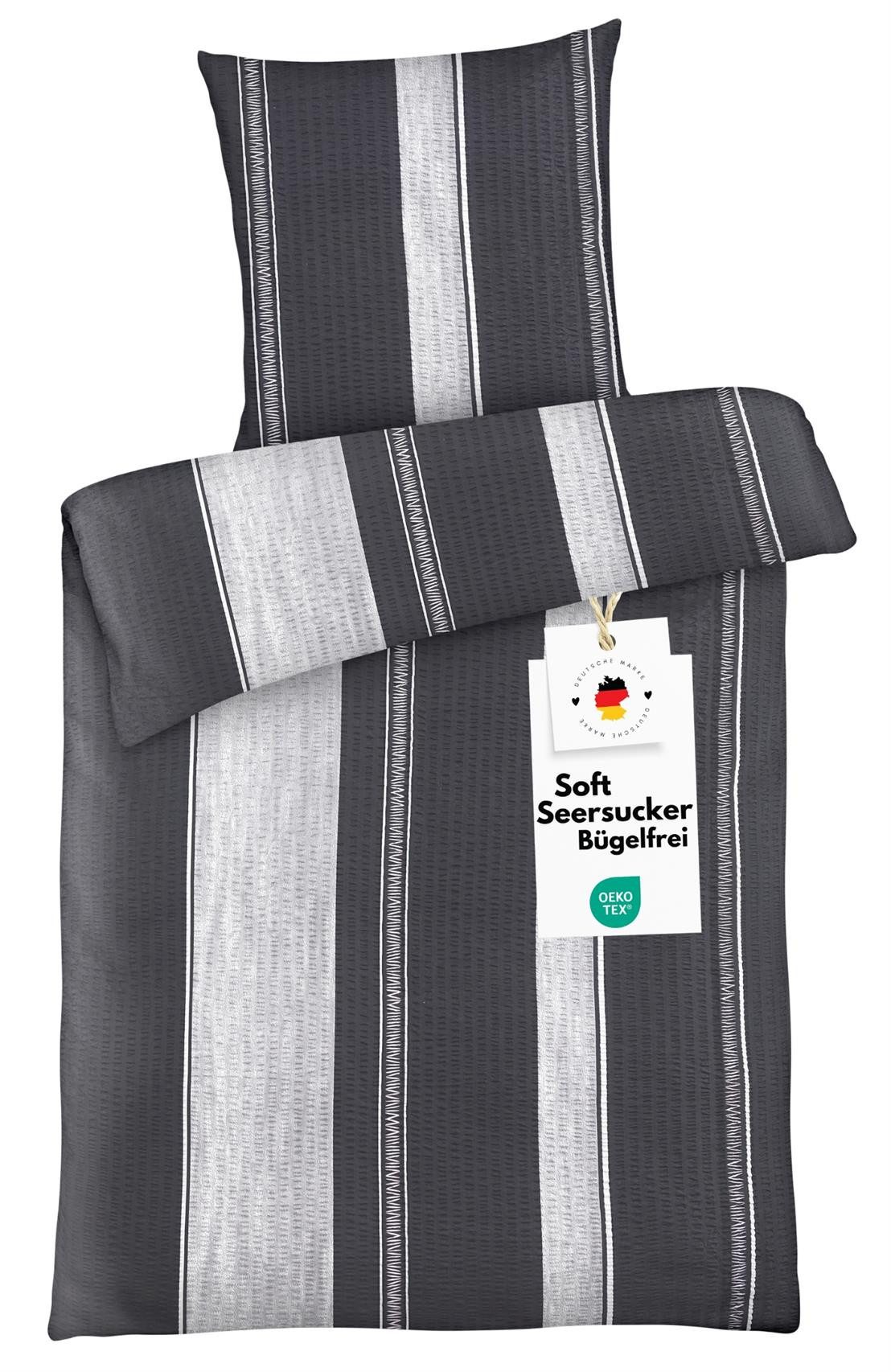 Carpe Sonno Bettwäsche Seersucker 135 x 200 Mikrofaser Sommer Bettwäsche Bü günstig online kaufen