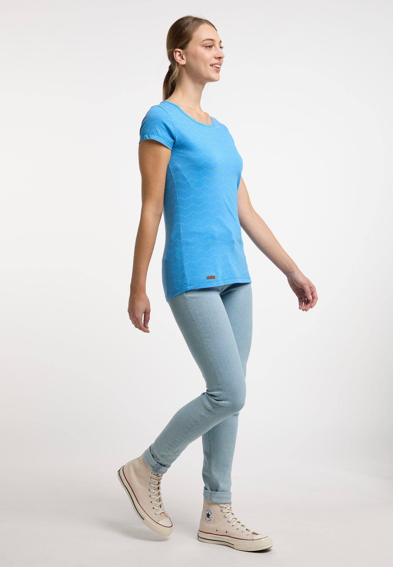 Ragwear T-Shirt MINTT ZIG ZAG Nachhaltige & Vegane Mode BLUE
