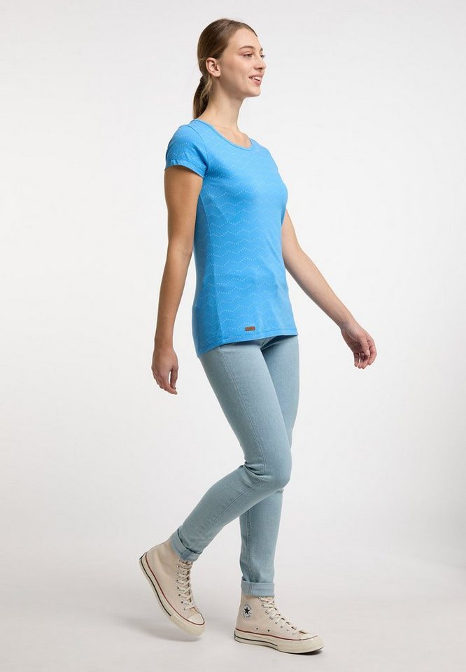 T-Shirt Stylisches ZIG Kurzarmshirt ZAG Damen Ragwear mit Baumwoll MINTT Allover-Print,