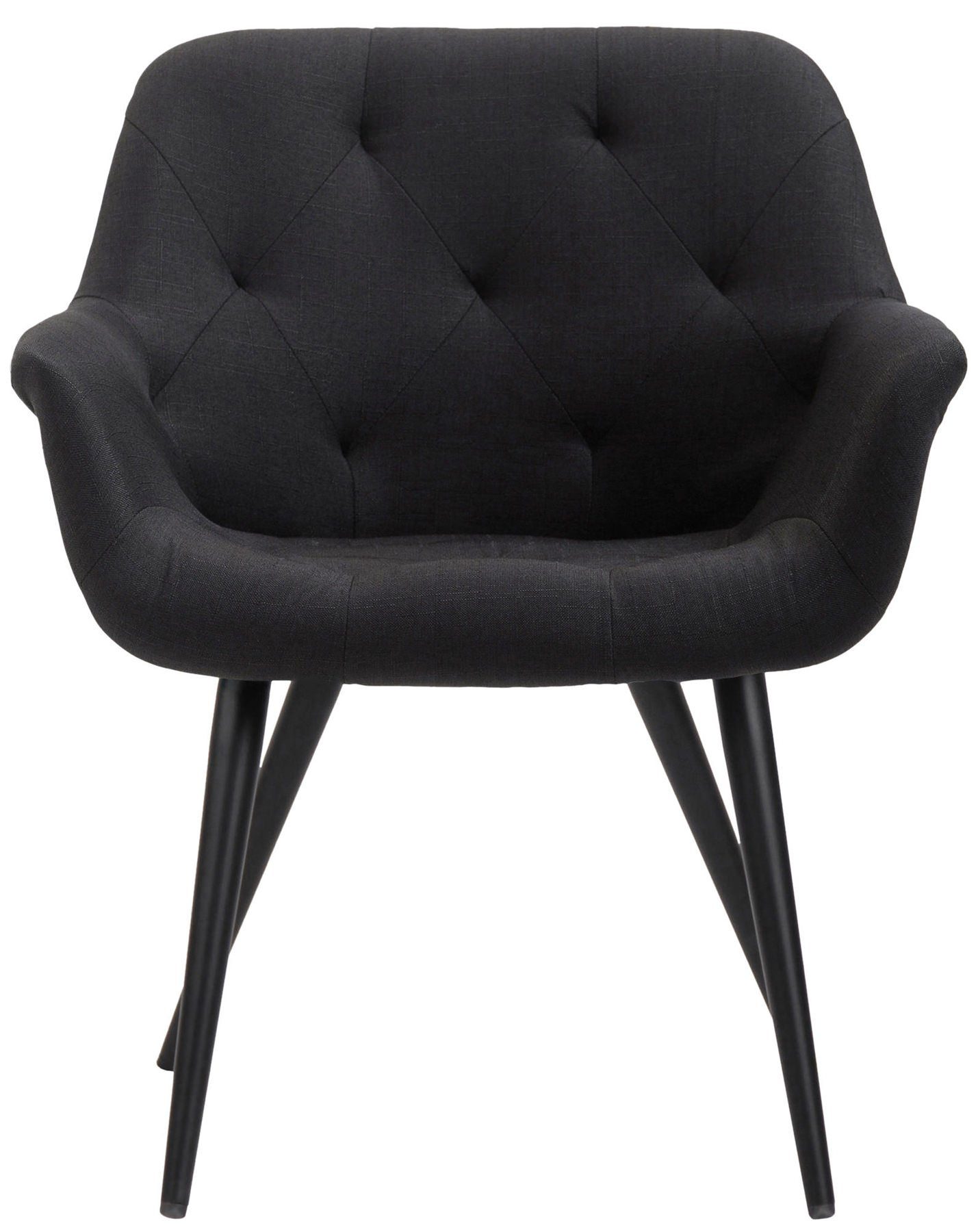 (Küchenstuhl Sitzfläche: Wohnzimmerstuhl), TPFLiving schwarz - gepolsterter Metall - - Esstischstuhl Konferenzstuhl Gestell: Sitzfläche hochwertig schwarz Esszimmerstuhl - mit Stoff Lamfol