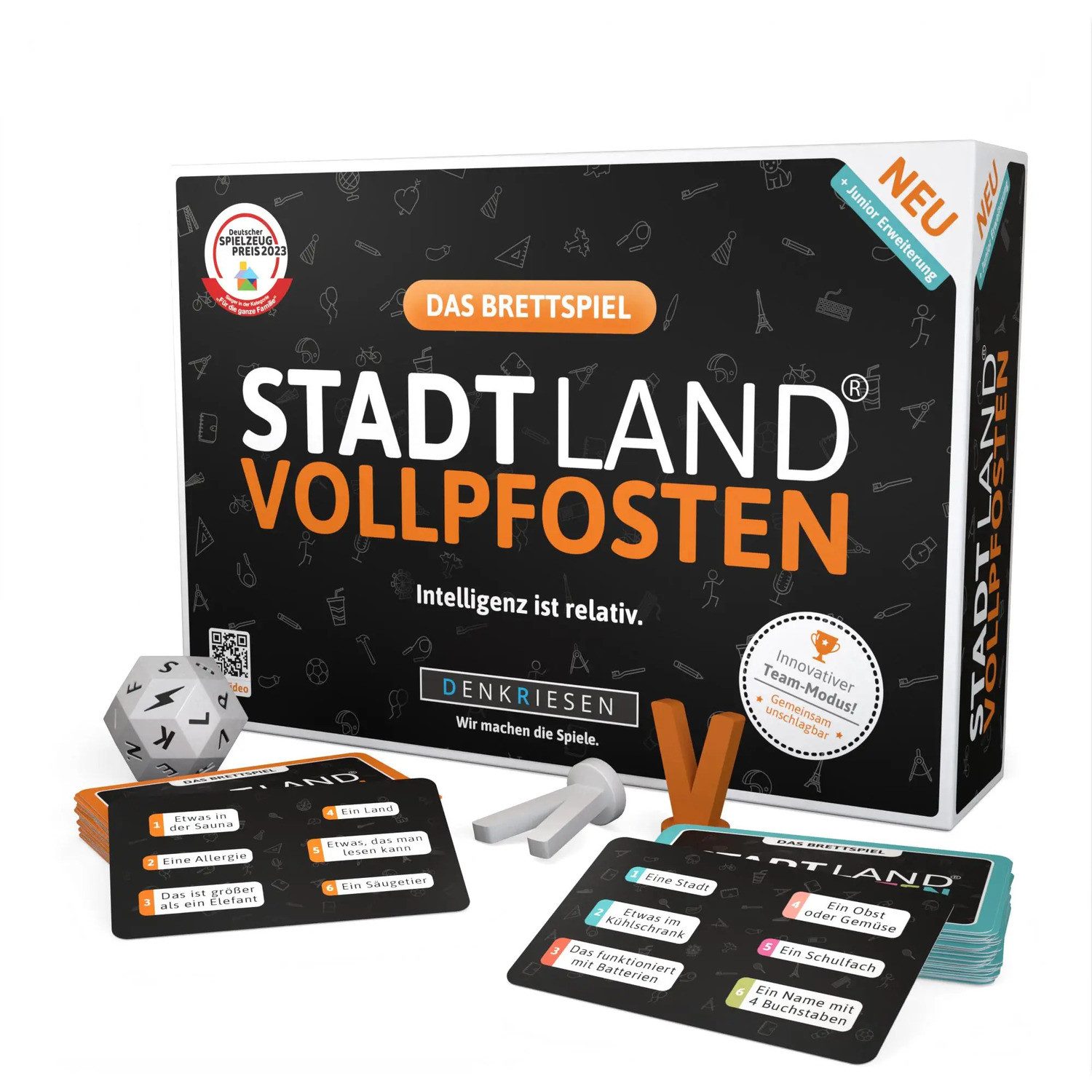 Spiel DENKRIESEN - STADT LAND VOLLPFOSTEN® Brettspiel + Junior Erweiterung