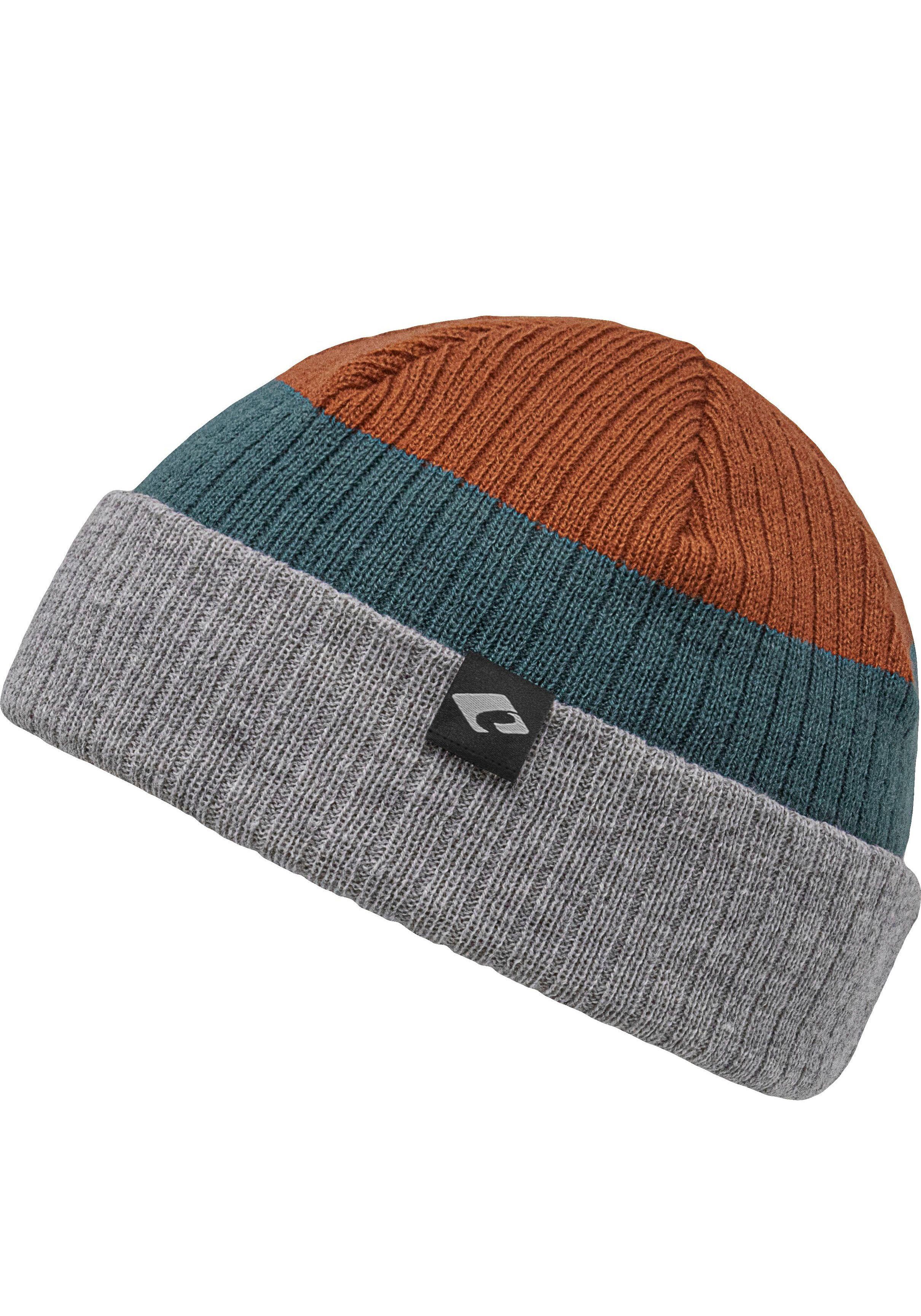 verschiedene Hat chillouts Strickmütze Tragmöglichkeiten rust-petrol-grey Nevio