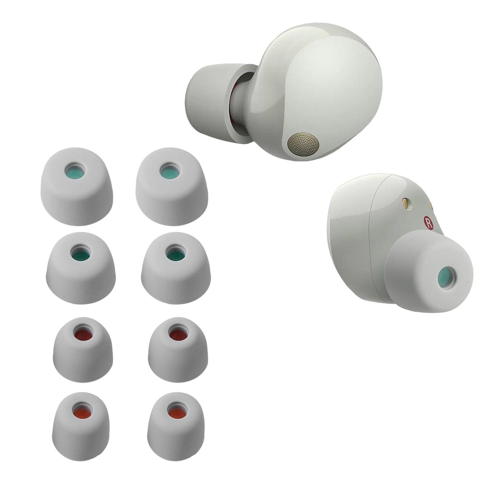 kwmobile 8x Ersatzpolster für Sony WF-1000XM5 / WF-1000XM4 Ohrpolster (4 Größen - Silikon Ersatz Ohrstöpsel für Sony In-Ear Headphones)