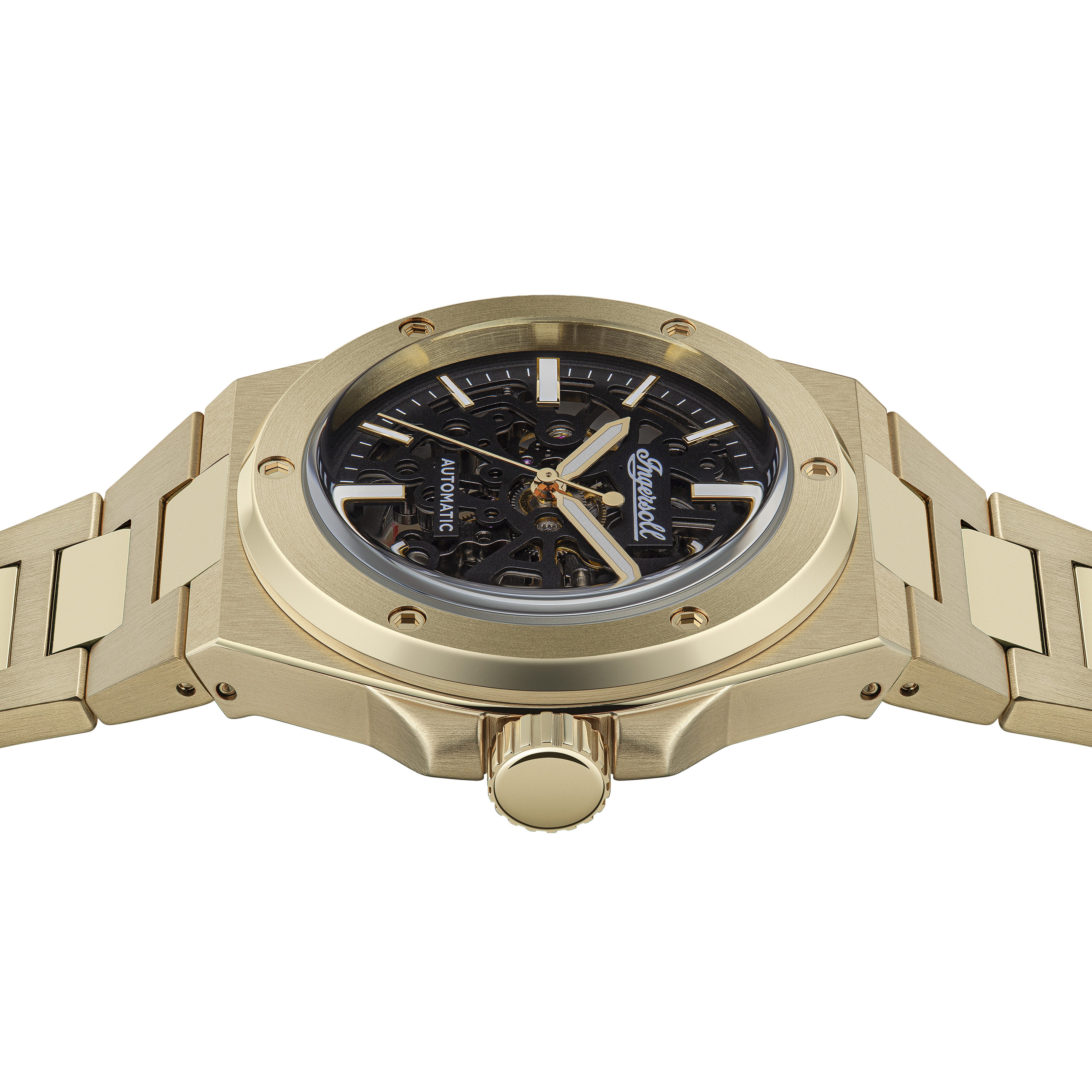 Ingersoll Automatikuhr The Baller I15001, Armbanduhr, Herrenuhr, Mechanische Uhr, Edelstahlarmband, analog