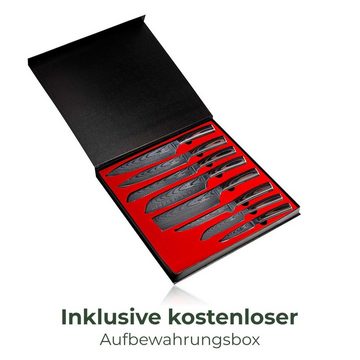 Küchenkompane Messer-Set Küchenmesser Komibpaket mit magnetischem Messerblock - 9-teiliges Set (2-tlg)