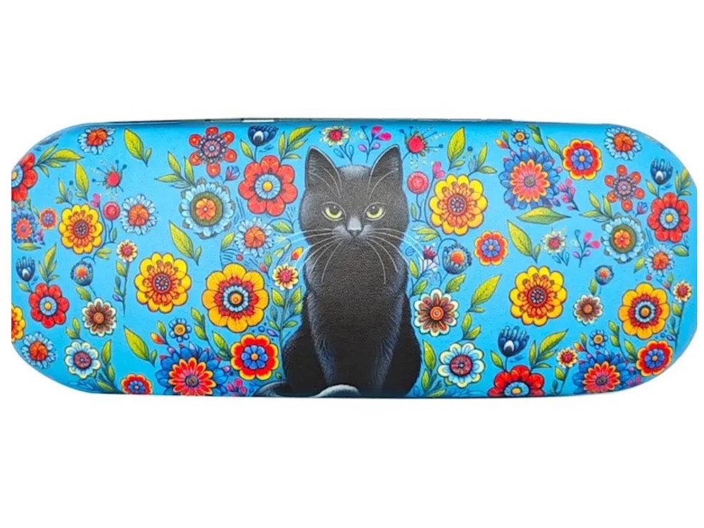 LK Trend & Style Brillenetui mit Pop-Art Katzenmotiv, zauberhaftes Motiv, das Etui ist leicht und widerstandsfähig