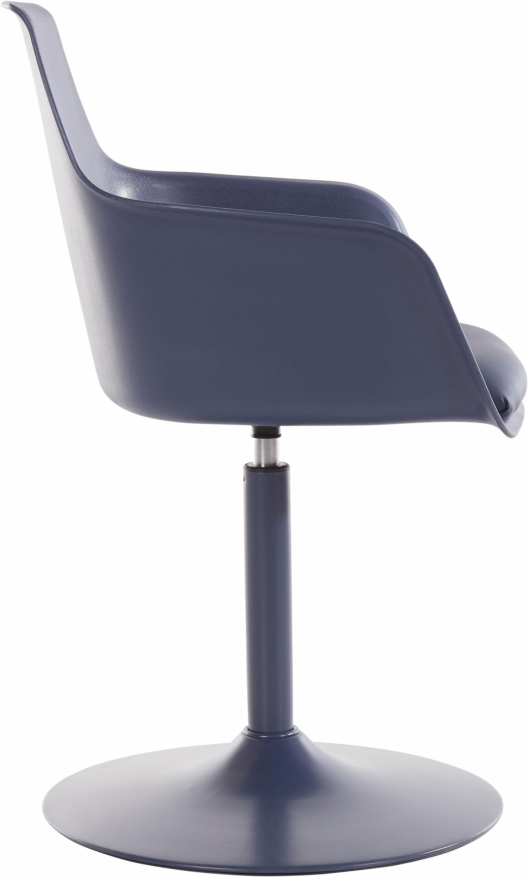 in mit Kunstleder Esszimmerstuhl INOSIGN Metallgestell bezogen, Sitzkissen dunkelblau Ontario Kunststoffschale 2 St), (Set,