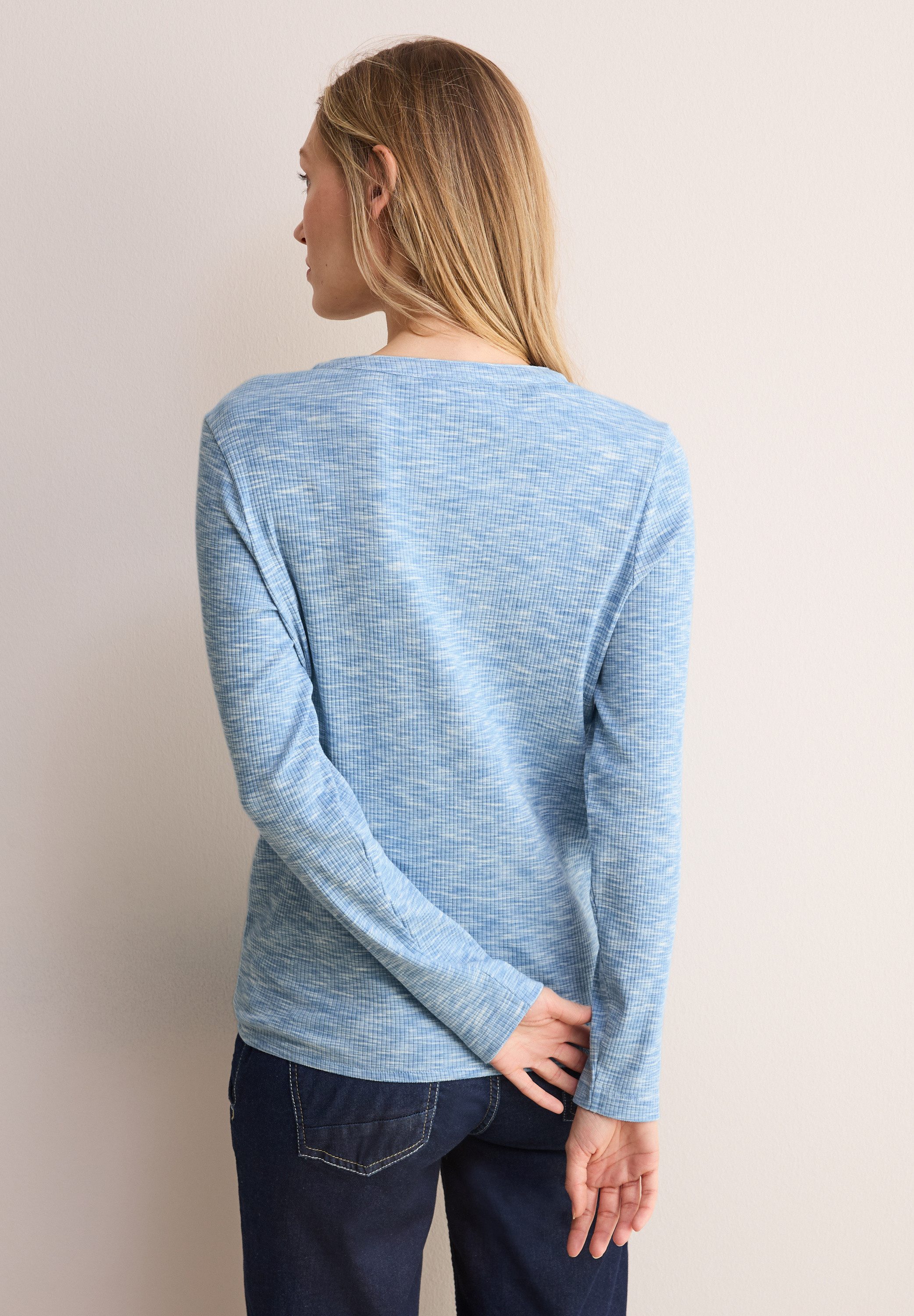 Cecil Langarmshirt in Melange Optik günstig online kaufen