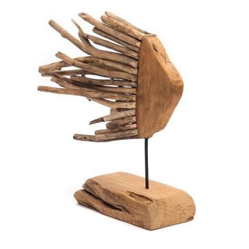 CREEDWOOD Skulptur FISCH SKULPTUR "SEA", 55 cm, Teakholz, Deko-Objekt Fisch, Holz Figur