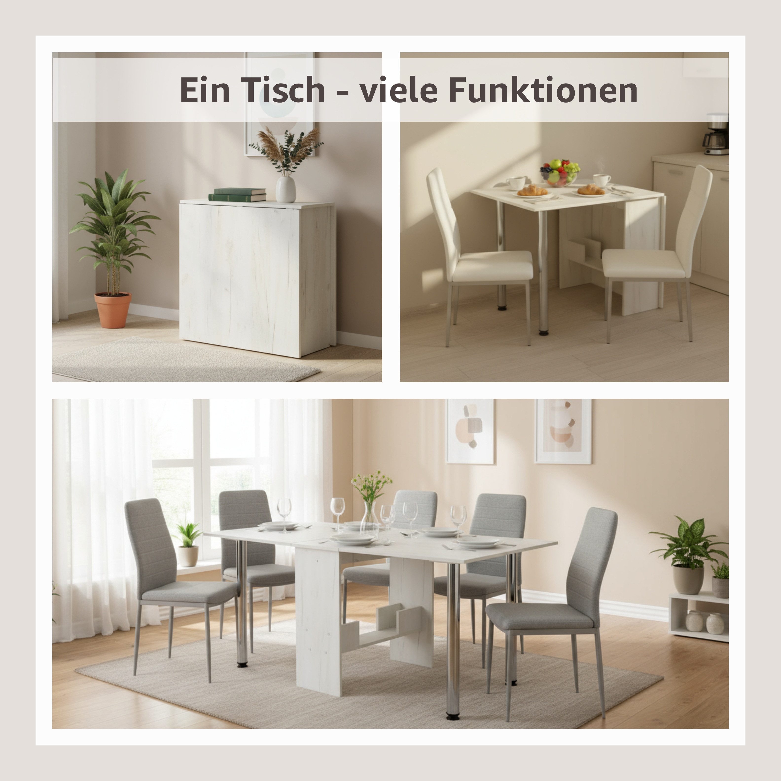 Rodnik Esstisch klappbar 2-8 Personen, stabil & platzsparend, praktische abschraubbare Beine – Bild 3 von 5