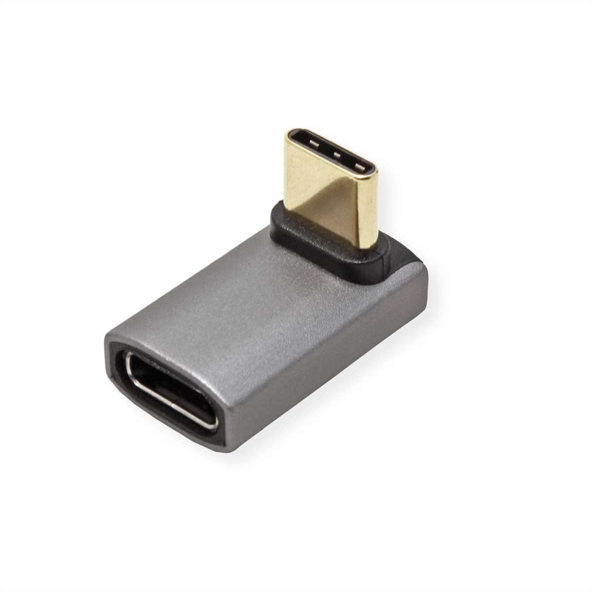ROLINE USB4 Gen 3x2 Adapter Typ C ST/BU Computer-Adapter USB Typ C (USB-C) Männlich (Stecker) zu USB Typ C (USB-C) Weiblich (Buchse), Aluminium, 90°, breit