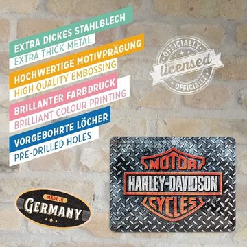 Nostalgic-Art Metallschild Blechschild 15x20 cm - Harley-Davidson - Harley-Davidson Diamond Plate
