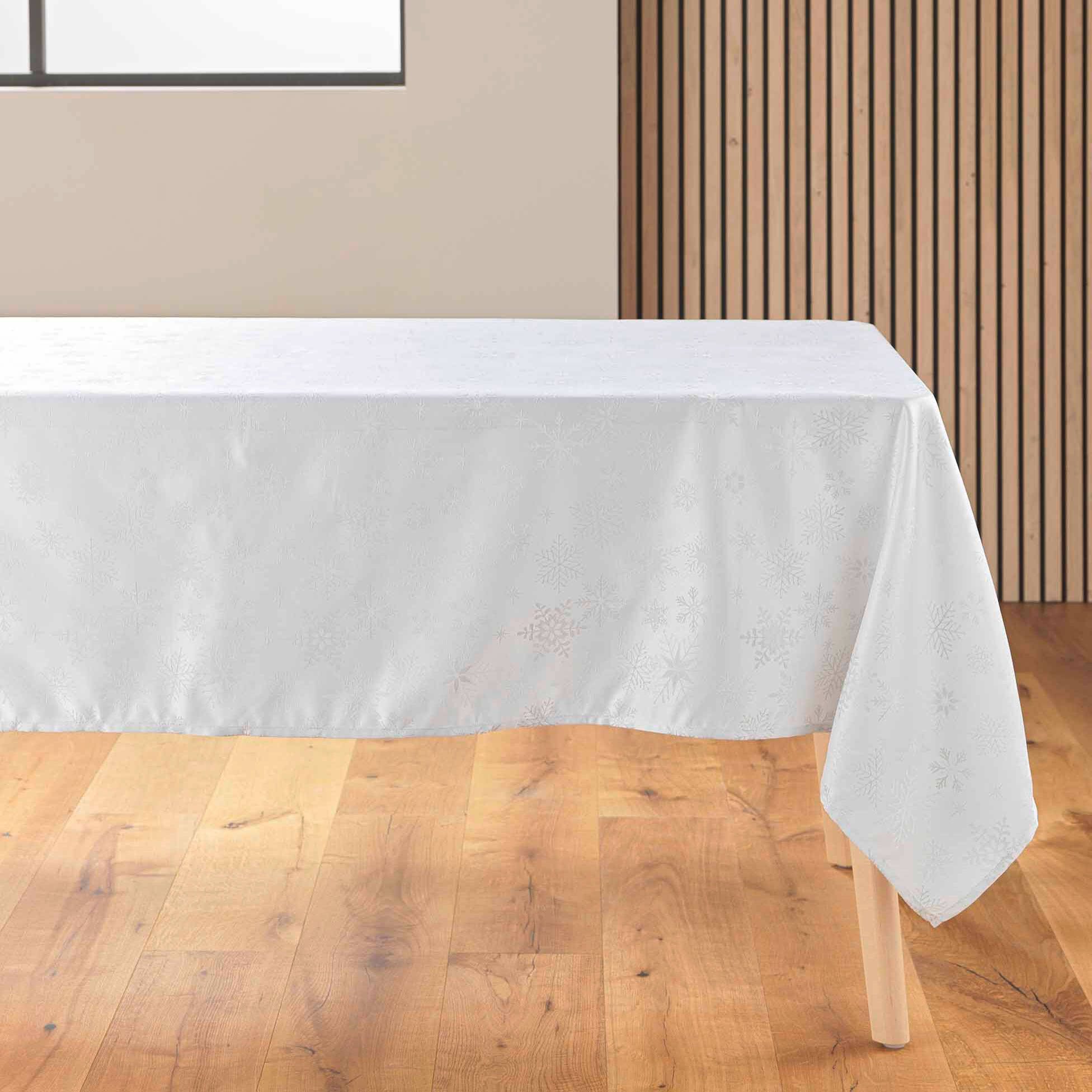 Douceur d'intérieur Tischdecke Tischdecke Jacquard, FLOCONS, 140 x 300 cm (Tischdecken 1-tlg)