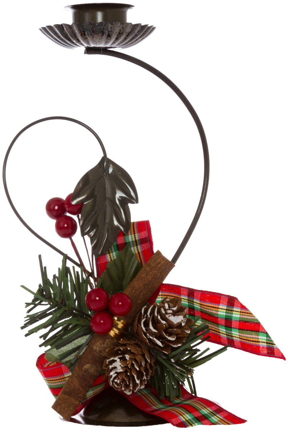 Myflair Möbel & Accessoires winterlicher rot im (Set, Kerzenhalter Dekoration 2 Weihnachtsdeko mit Blattdesign, St)