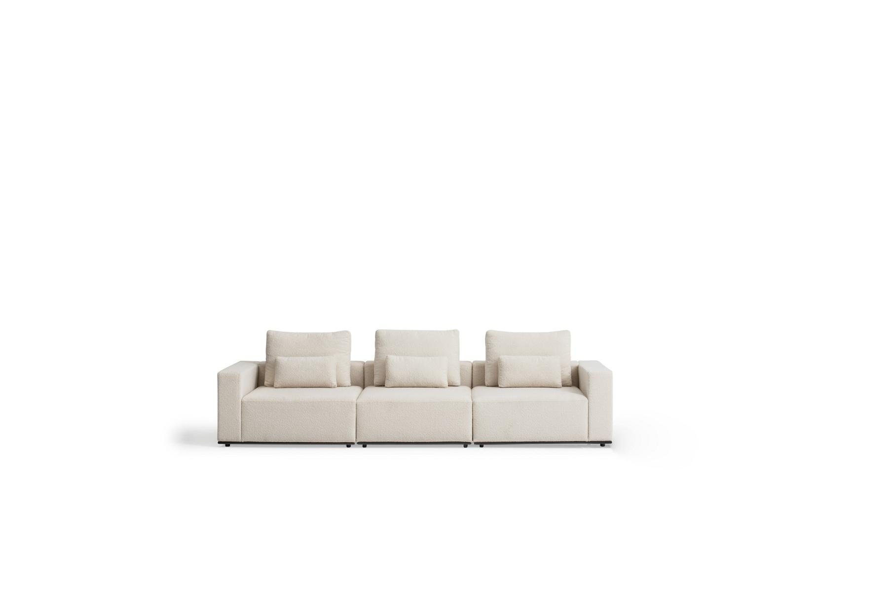 Polster 3 Luxus Viersitzer 4-Sitzer Teile, Design, Made JVmoebel Europe Wohnzimmermöbel in Textil Weißer