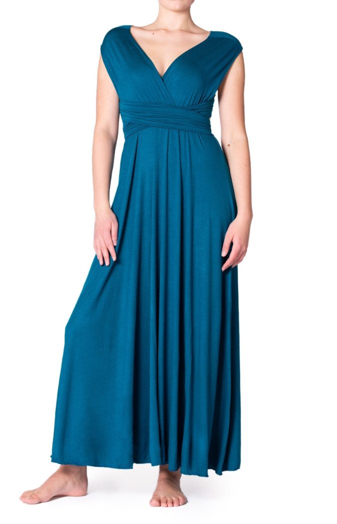 Tunikakleid langes Maxikleid Infinity Dress mit V-Ausschnitt Abendkleid Ballkleid