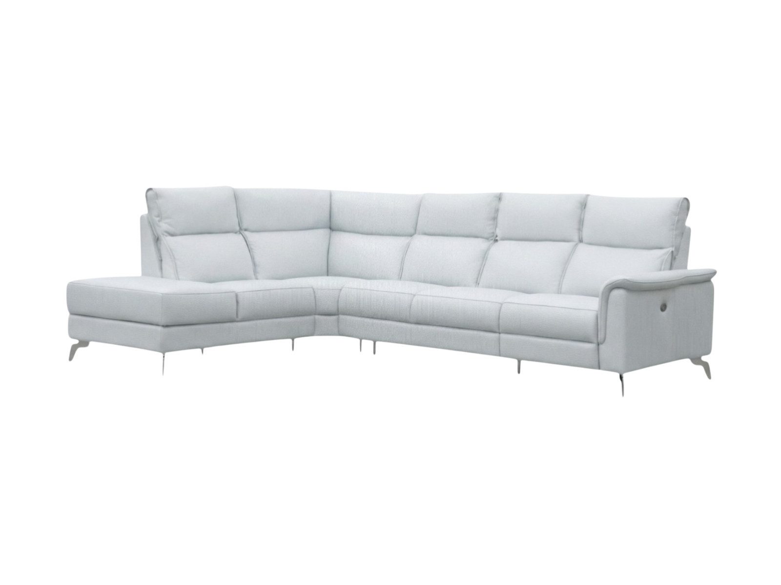 Villa Möbel Ecksofa Borea, L-Form 1 Teile, Echtleder-Ecksofa mit hoher Rückenlehne fürs Wohnzimmer