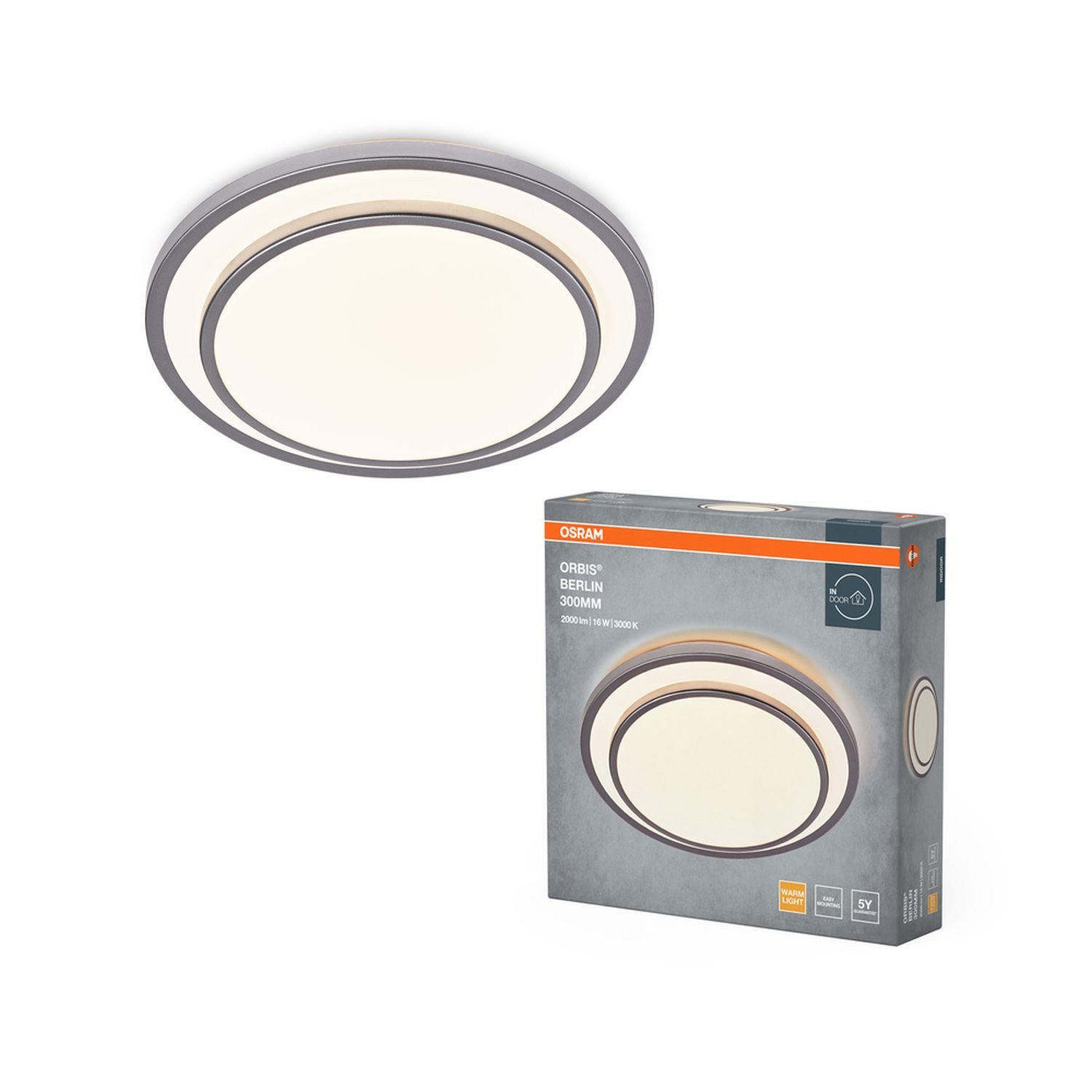 Licht-Erlebnisse Deckenleuchte ULARESO, LED fest integriert, Warmweiß, LED D: 29.3 cm rund 3000 K 1000 lm Modern