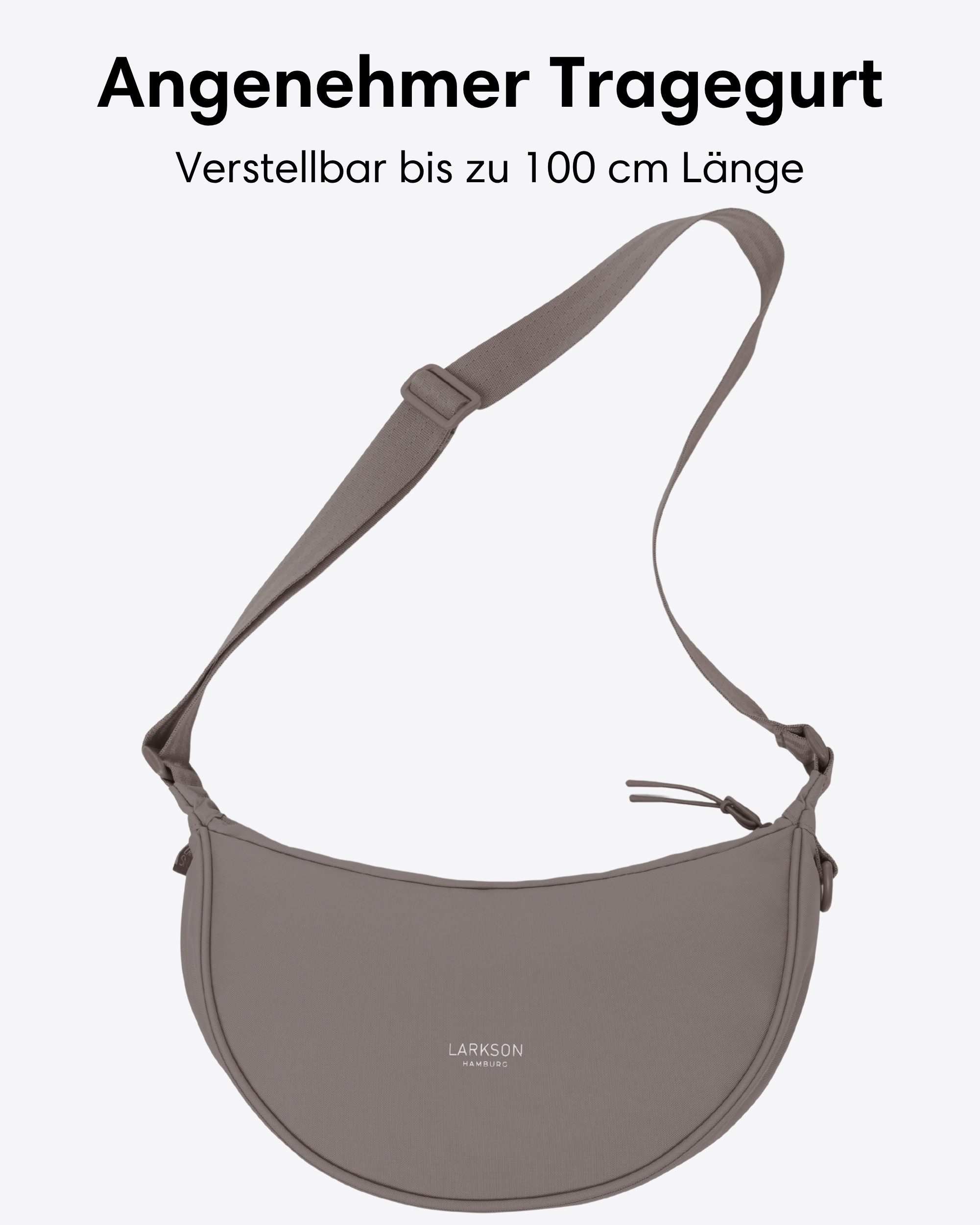 LARKSON Umhängetasche Solveig Small Halbmondtasche für Damen und Herren, Stylische Crossbody Bag in Halbmond Form
